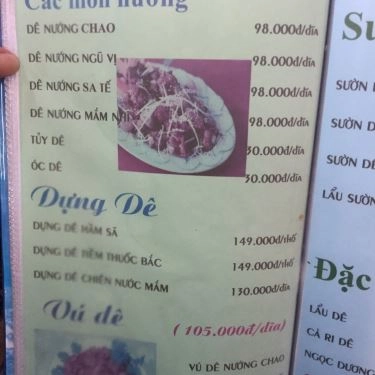 Thực đơn- Quán Ăn Hương Đồng Quê