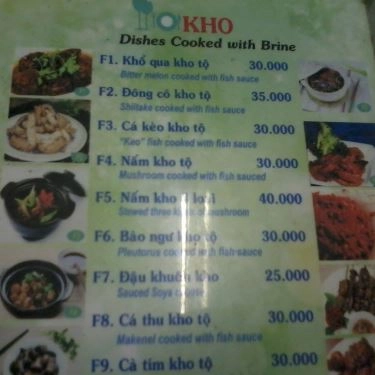 Thực đơn- Nhà Hàng Hương Khách - Ẩm Thực Chay