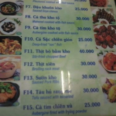 Thực đơn- Nhà Hàng Hương Khách - Ẩm Thực Chay