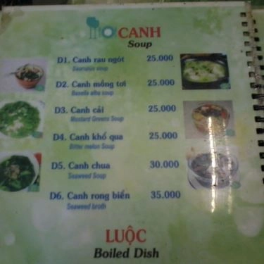 Thực đơn- Nhà Hàng Hương Khách - Ẩm Thực Chay