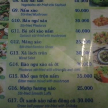 Thực đơn- Nhà Hàng Hương Khách - Ẩm Thực Chay