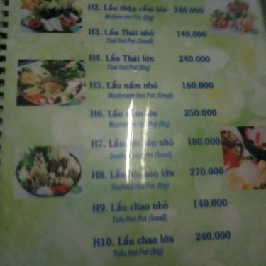 Thực đơn- Nhà Hàng Hương Khách - Ẩm Thực Chay