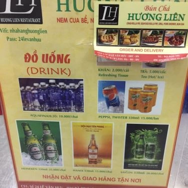 Thực đơn- Quán Ăn Hương Liên - Bún Chả & Nem Cua Bể - Bún Chả Obama