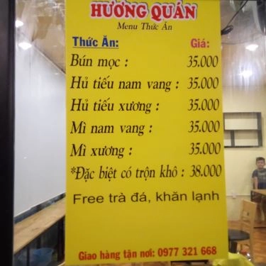 Thực đơn- Quán Ăn Hương Quán - Hủ Tiếu Nam Vang & Bún Mọc