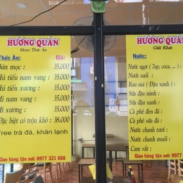 Thực đơn- Quán Ăn Hương Quán - Hủ Tiếu Nam Vang & Bún Mọc
