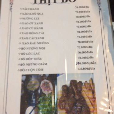 Thực đơn- Quán Ăn Hương Quê - Hội Quán Gà Lai VN