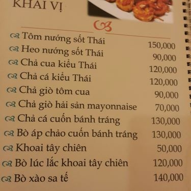 Thực đơn- Nhà Hàng Hương Quỳnh - Món Ăn Gia Đình