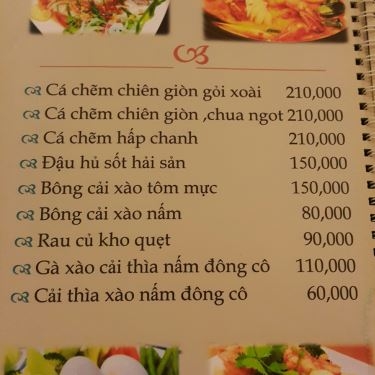 Thực đơn- Nhà Hàng Hương Quỳnh - Món Ăn Gia Đình