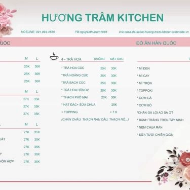 Thực đơn- Quán Ăn Huong Tram Kitchen - Ăn Vặt Hàn Quốc