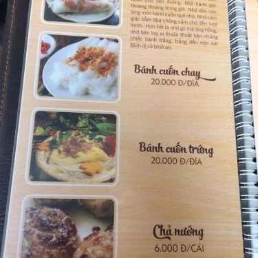 Thực đơn- Quán Ăn Hương Vị Xứ Thanh - Trần Quốc Vượng