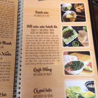 Thực đơn- Quán Ăn Hương Vị Xứ Thanh - Trần Quốc Vượng