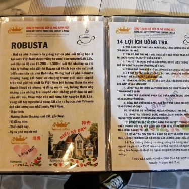 Thực đơn- Quán Ăn Hương Việt - Coffee & Cơm Văn Phòng