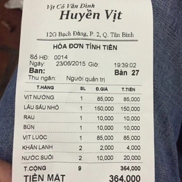 Tổng hợp- Quán Ăn Huyền Vịt Quán - Vịt Cỏ Vân Đình - Bạch Đằng