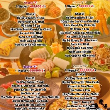 Thực đơn- Nhà Hàng Izakaya Miraku - Ẩm Thực Nhật Bản