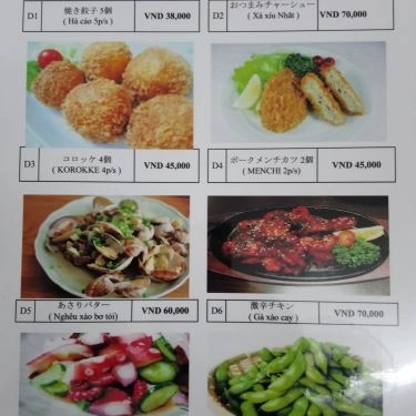 Thực đơn- Quán Ăn Izumo - Mì Nhật & Cafe