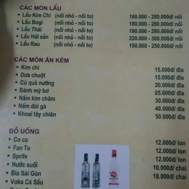 Thực đơn- Quán Ăn Jeju BBQ Nướng Lẩu