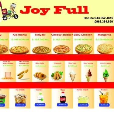 Thực đơn- Quán Ăn Joy Full - Gà Rán & Burger