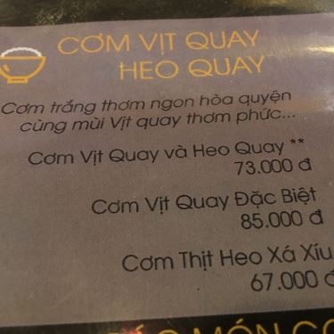 Thực đơn- Nhà Hàng Kạp Kap - Quán Cơm