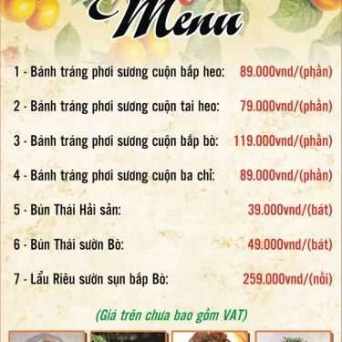 Thực đơn- Quán Ăn Kem Bud's & Bánh Tráng Phơi Sương - Vincom Plaza