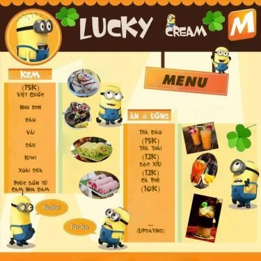 Thực đơn- Quán Ăn Kem Xào Lucky Cream - Thống Nhất