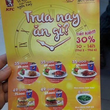 Thực đơn- Quán Ăn KFC - Hồ Gươm Plaza