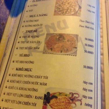 Thực đơn- Quán Ăn Khả Vy - Quán Ốc