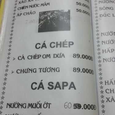 Thực đơn- Quán Ăn Khang Trang - Quán Ốc Sinh Viên - Công Lý