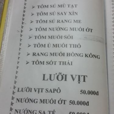 Thực đơn- Quán Ăn Khang Trang - Quán Ốc Sinh Viên - Công Lý