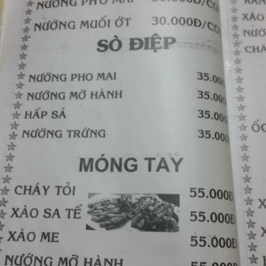 Thực đơn- Quán Ăn Khang Trang - Quán Ốc Sinh Viên - Công Lý