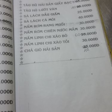 Thực đơn- Quán Ăn Khang Trang - Quán Ốc Sinh Viên - Công Lý
