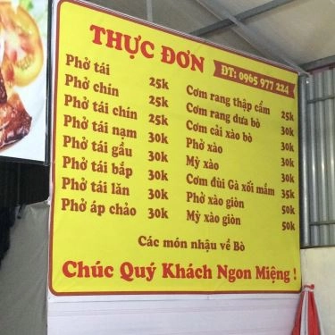 Thực đơn- Quán Ăn Khánh Huy - Phở Bò Nam Định