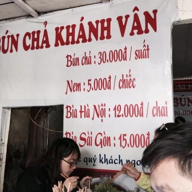 Thực đơn- Quán Ăn Khánh Vân - Bún Chả