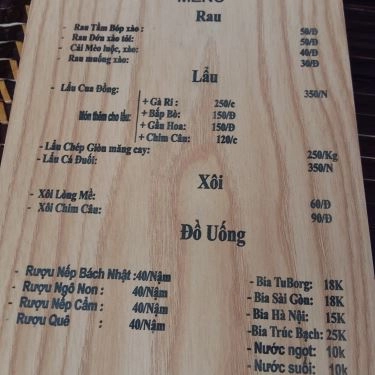 Thực đơn- Quán Ăn Khói Bếp 2 - Lẩu Gà Ri & Cua Đồng