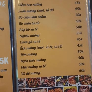 Thực đơn- Quán Ăn Khói Garden - Lẩu & Nướng