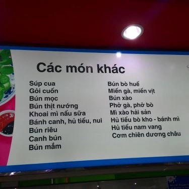 Thực đơn- Quán Ăn Khu Ẩm Thực - Coopmart Quang Trung