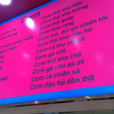 Thực đơn- Quán Ăn Khu Ẩm Thực - Coopmart Quang Trung