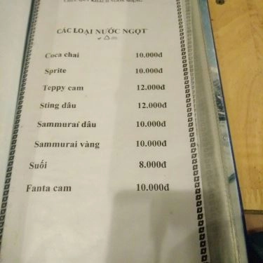 Thực đơn- Quán Ăn Khu Ẩm Thực Quán Đồng Quê