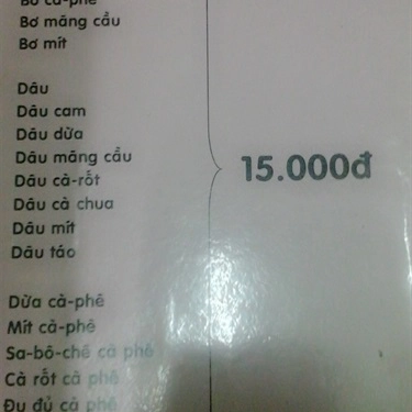 Thực đơn- Quán Ăn Khu Ăn Vặt Cao Thắng - Bàn Cờ