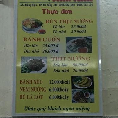 Thực đơn- Quán Ăn Kim Anh - Nem Lụi & Bò Lá Lốt
