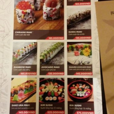 Thực đơn- Quán Ăn KimSushi - Times City