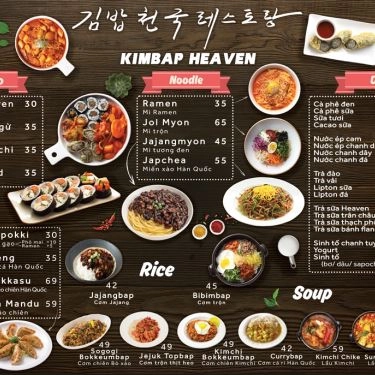 Thực đơn- Quán Ăn Kimbap Heaven