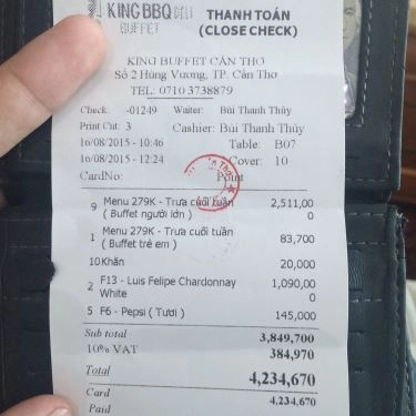 Tổng hợp- Nhà Hàng King BBQ Buffet Vincom Hùng Vương