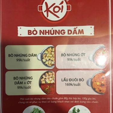 Thực đơn- Quán Ăn Kói - Bò Nhúng Dấm