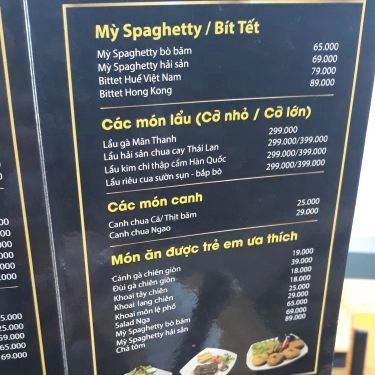 Thực đơn- Quán Ăn KomHome - Ẩm Thực Hương Vị Bản Xứ - Nguyễn Phong Sắc