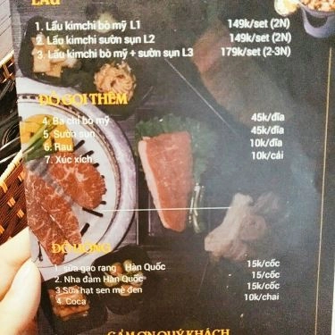 Thực đơn- Quán Ăn Korean Cuisien - Ẩm Thực Hàn Quốc