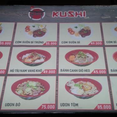 Thực đơn- Quán Ăn Kushi - Xiên Nướng Nhật Bản - Vincom Mega Mall Thảo Điền