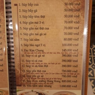 Thực đơn- Nhà Hàng Kỳ Hương Tửu Gia - Ẩm Thực Việt