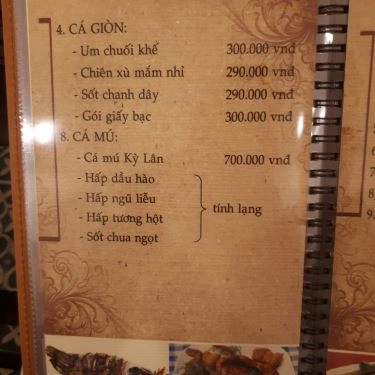 Thực đơn- Nhà Hàng Kỳ Hương Tửu Gia - Ẩm Thực Việt