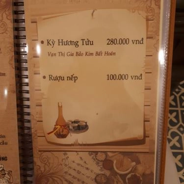 Thực đơn- Nhà Hàng Kỳ Hương Tửu Gia - Ẩm Thực Việt