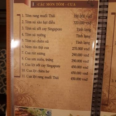 Thực đơn- Nhà Hàng Kỳ Hương Tửu Gia - Ẩm Thực Việt